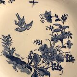 Lot of 5 flat plates and 5 plates Gien 1960, blue and white hollow