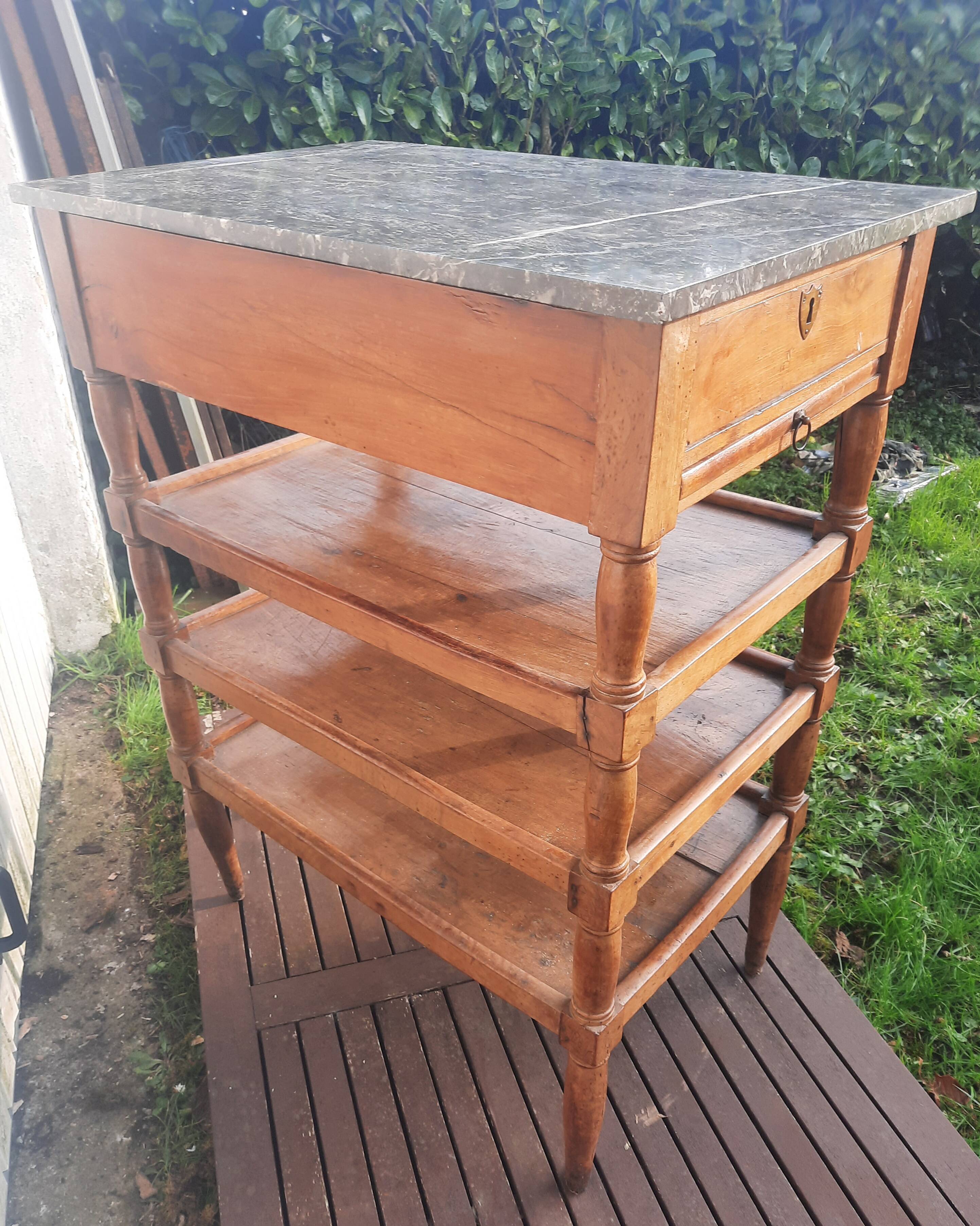 4-shelf marble top cabinet