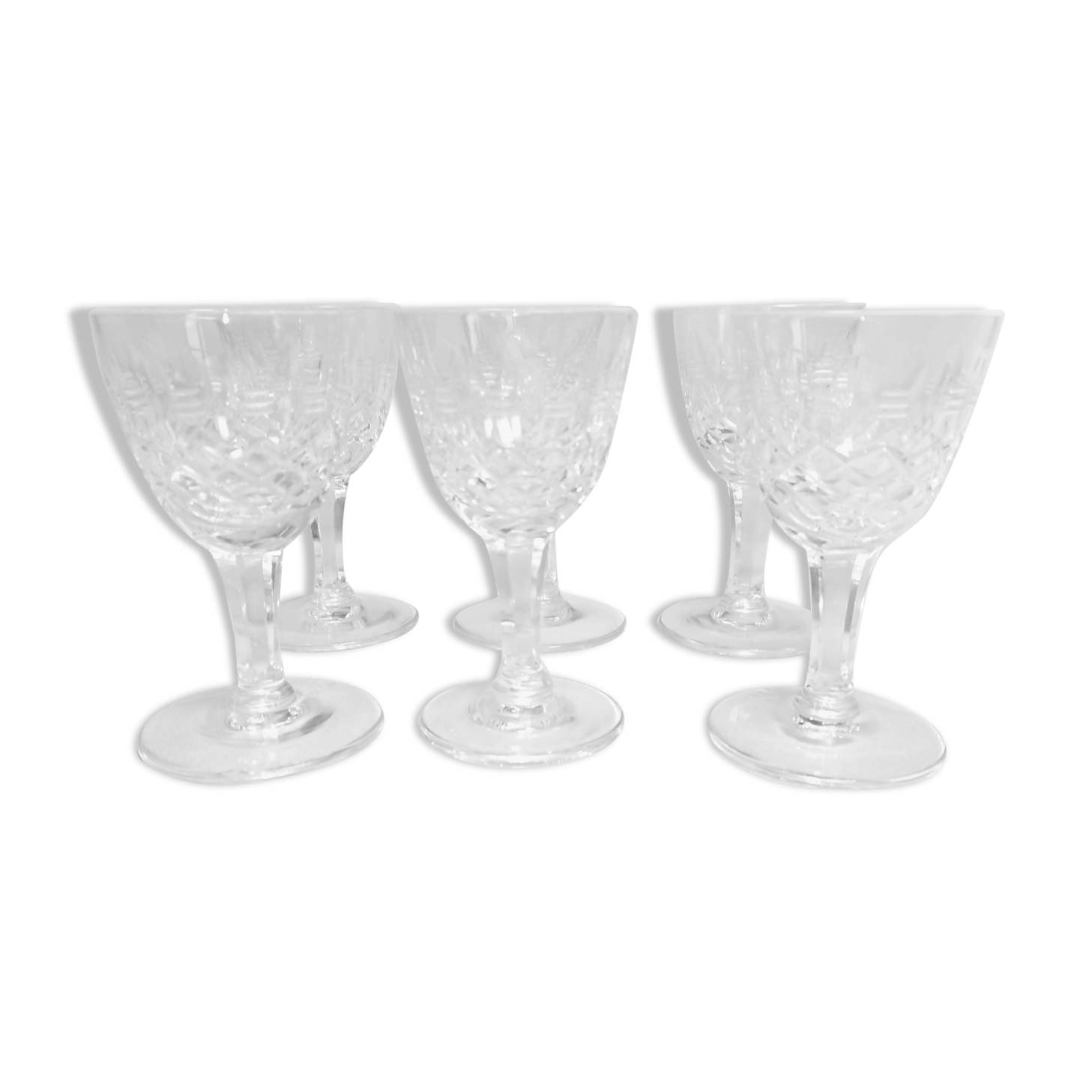 Six glasses - cut - crystalware from Lorraine