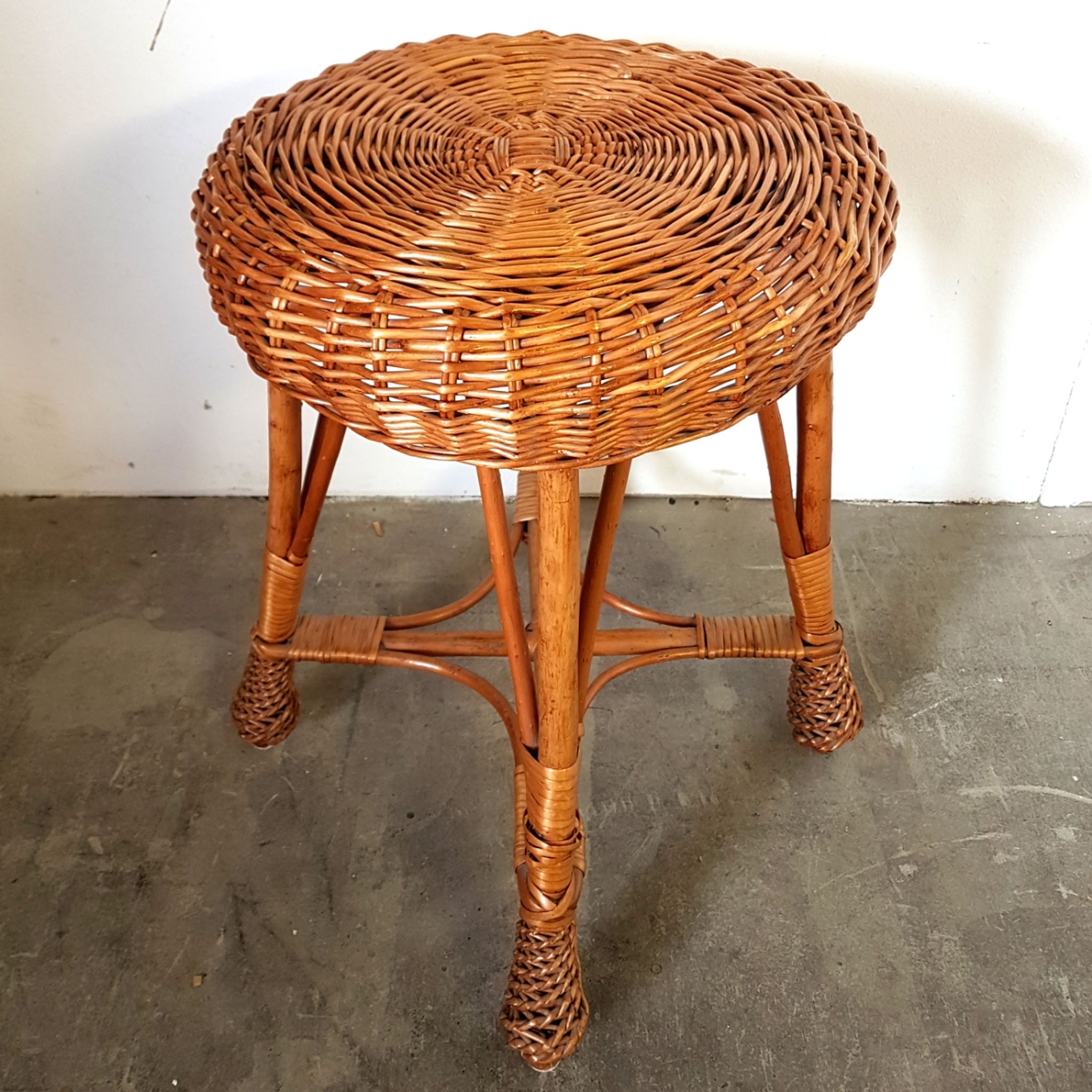 Vintage rattan stool