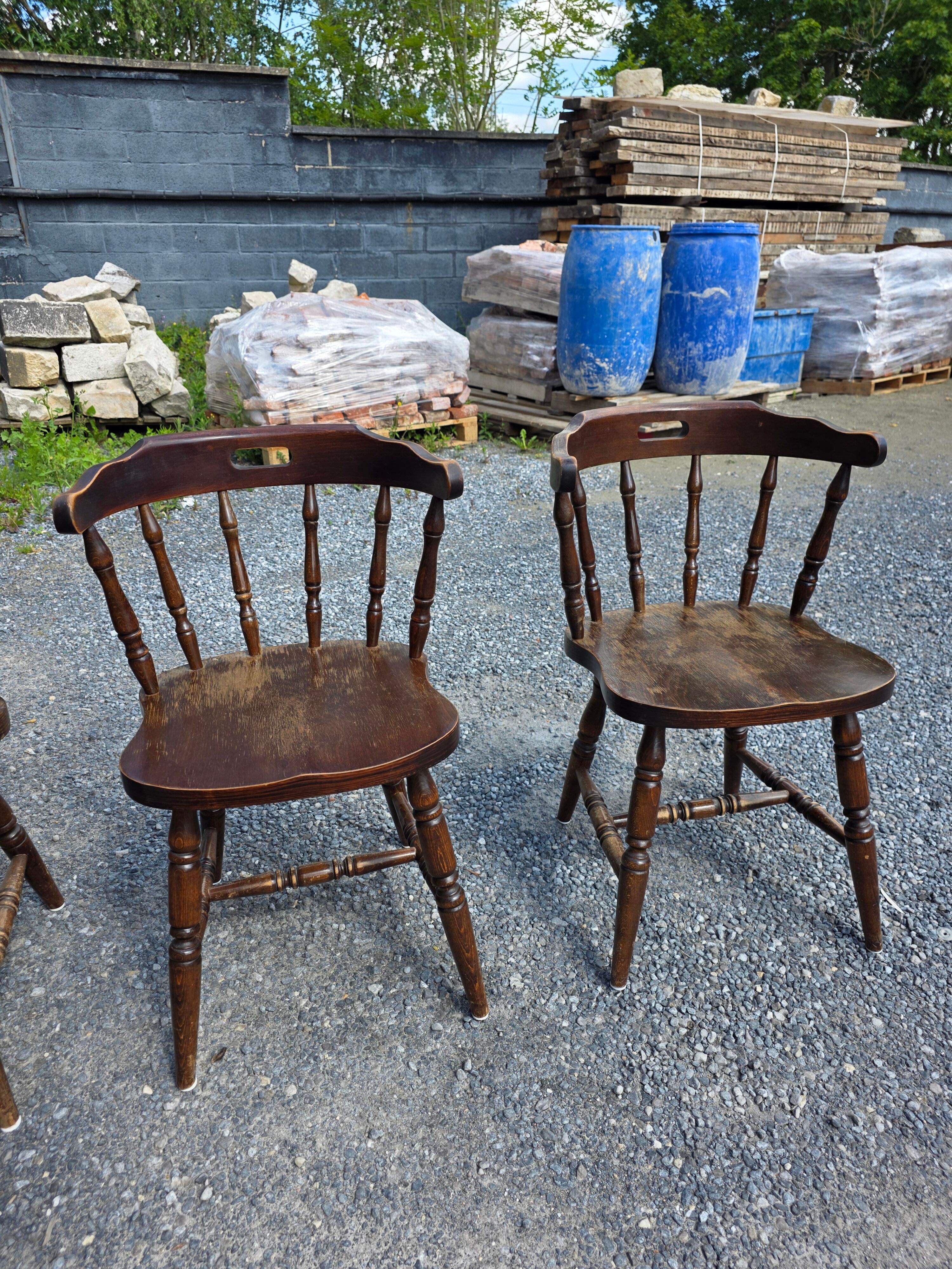 4 fauteuils bistrot style western en hêtre