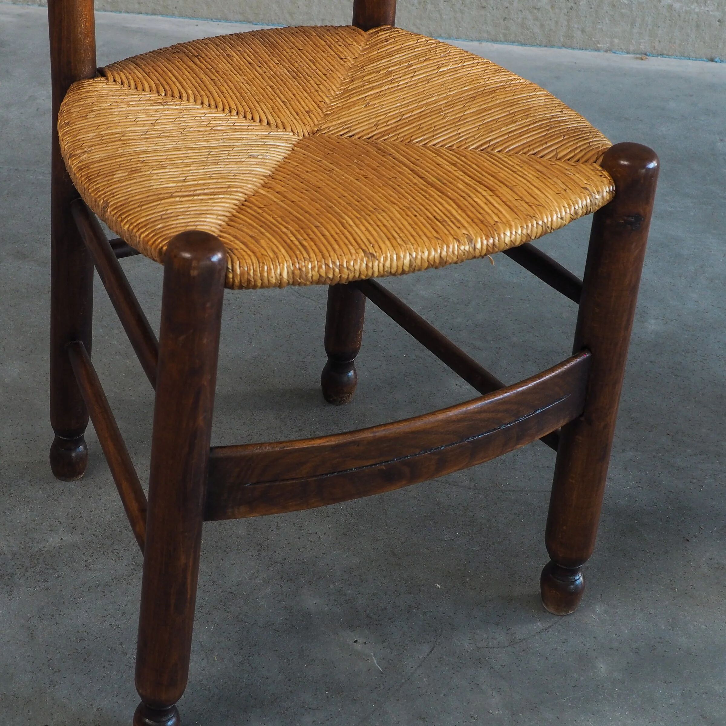 2 sculptural brutalist high-back chairs