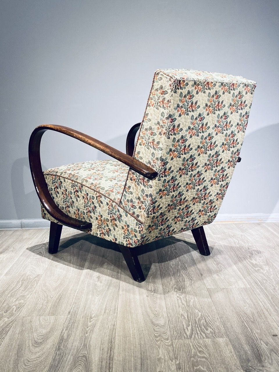 Paire de fauteuils vintage Halabala H 227 Art Déco