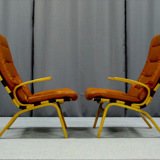 Pair of armchairs leather 1970