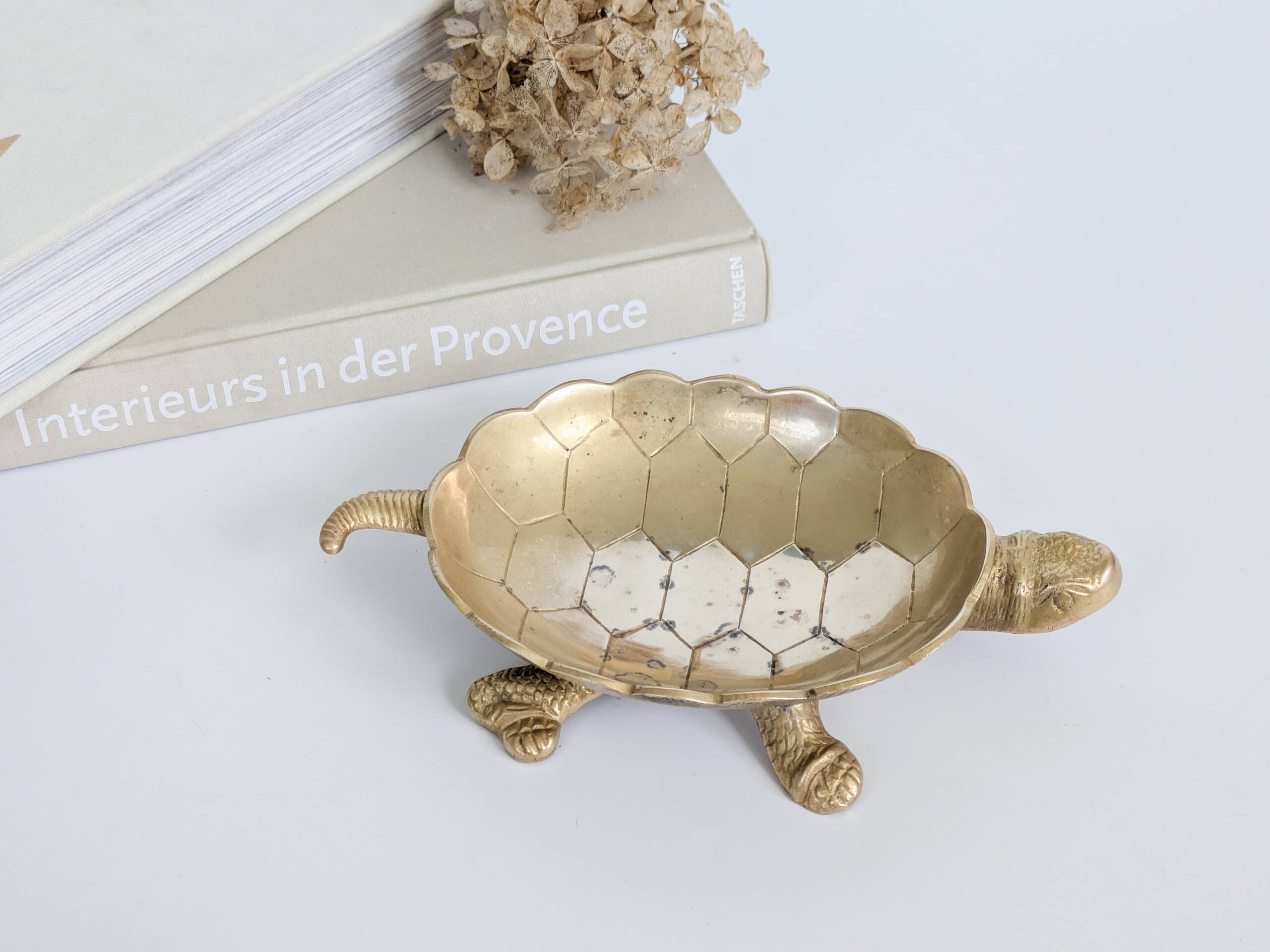 Vide Poche Tortue Laiton Vintage Hollywood Regency