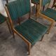 Set of 8 vintage green fabric chairs.