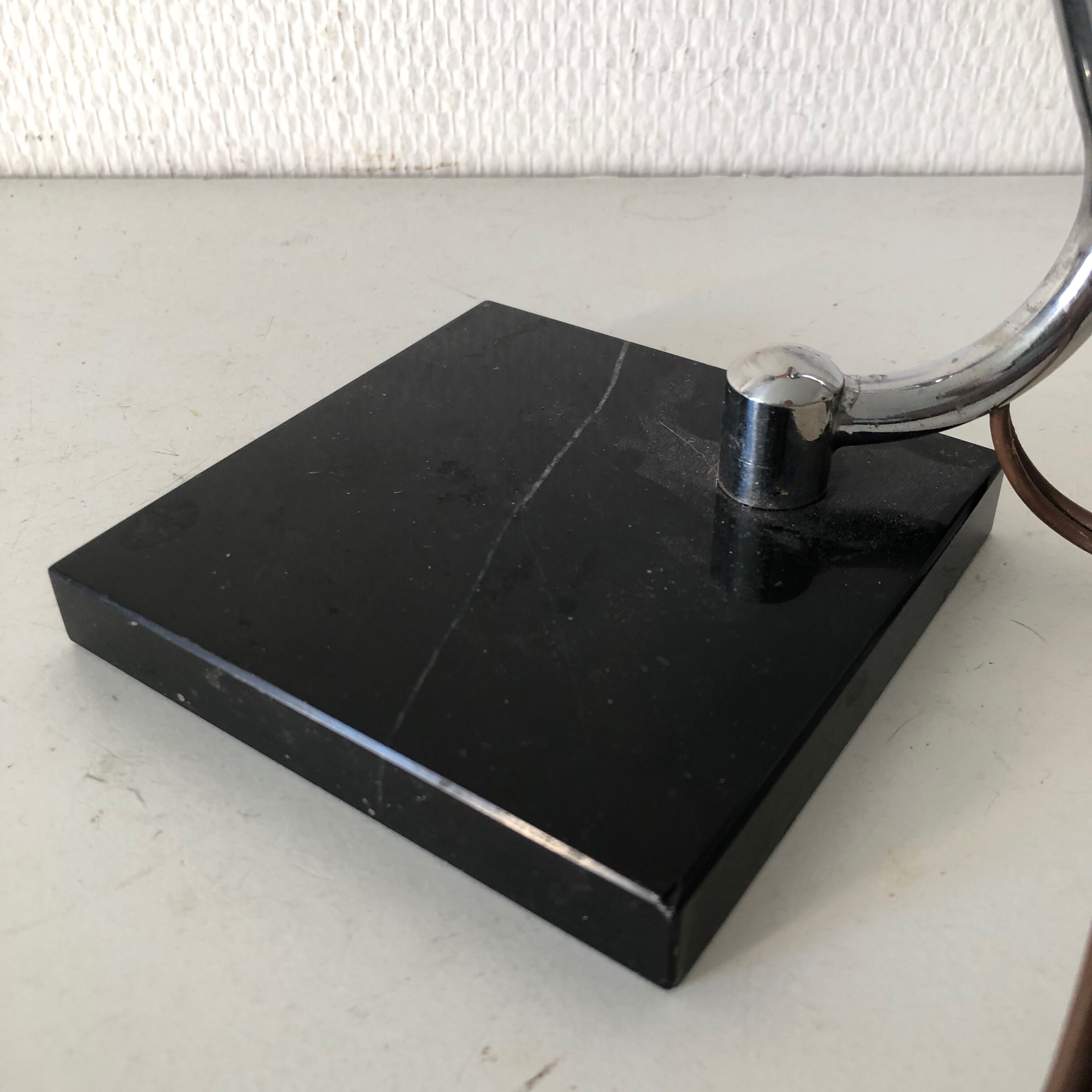 Desk lamp marble 30cm vintage 1950