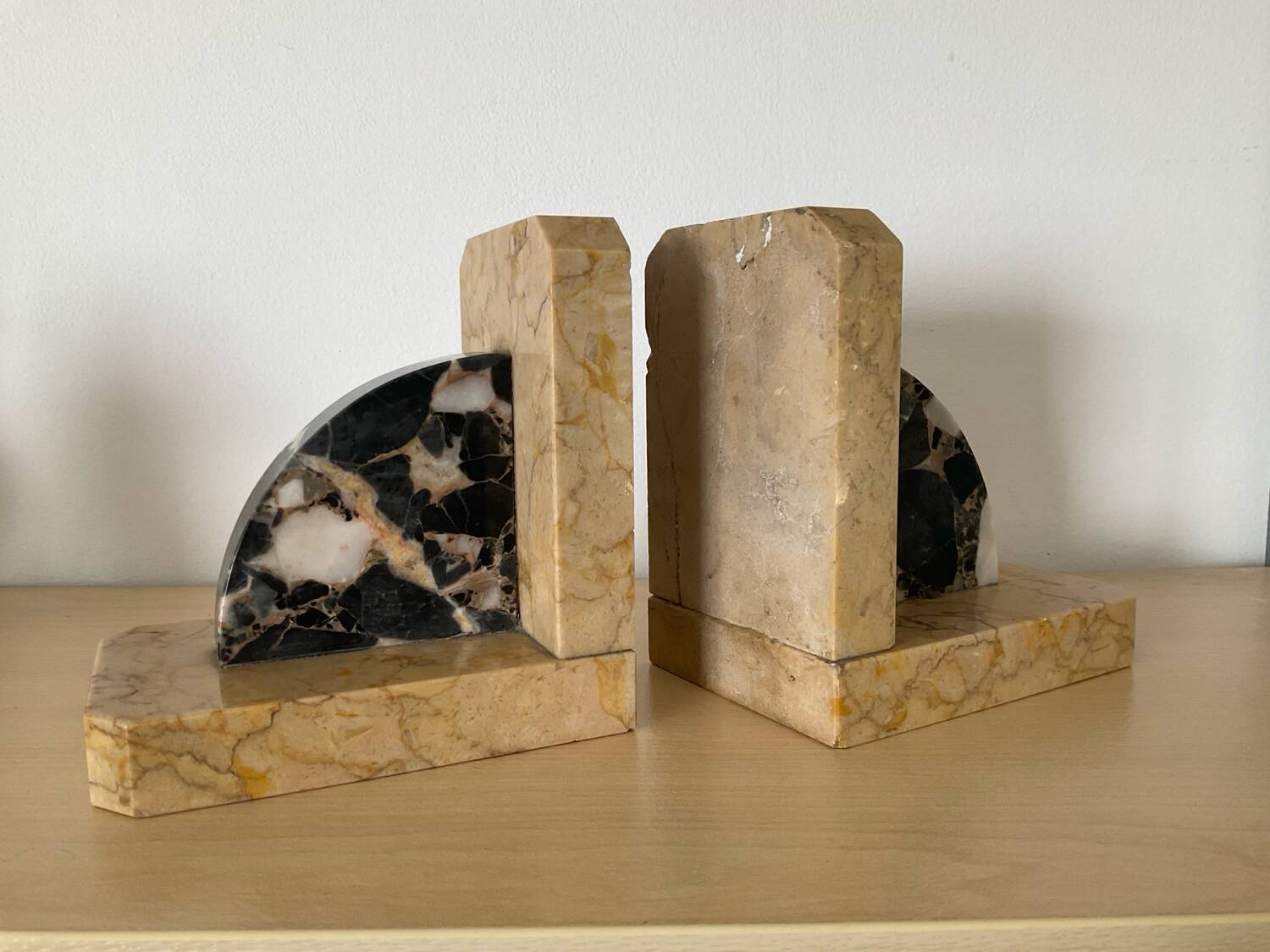 Pair of Art Deco marble bookends