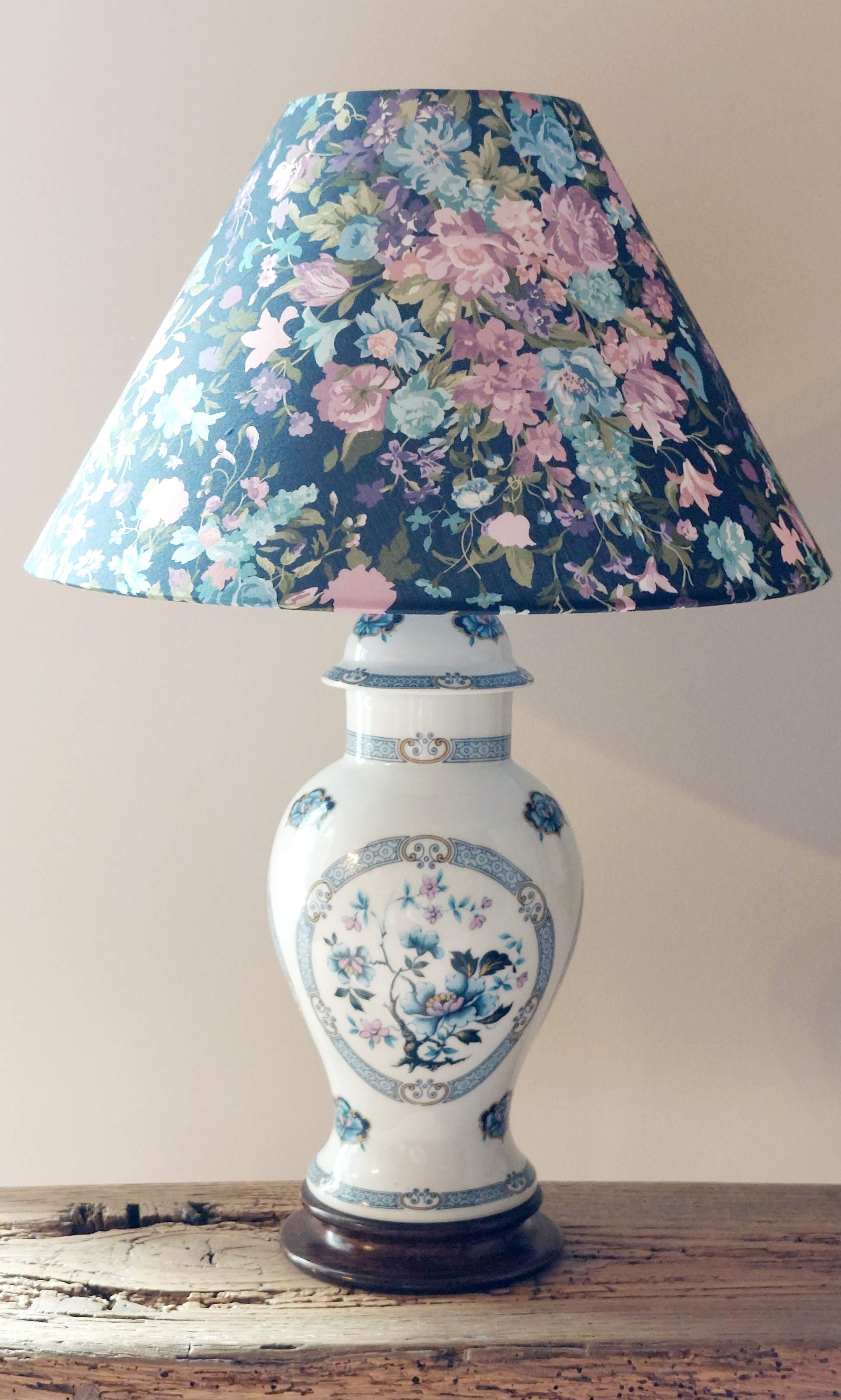 Limoges porcelain lamp Hergey – custom Liberty lampshade