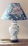Lampe en porcelaine de Limoges Hergey – abat-jour Liberty sur mesure
