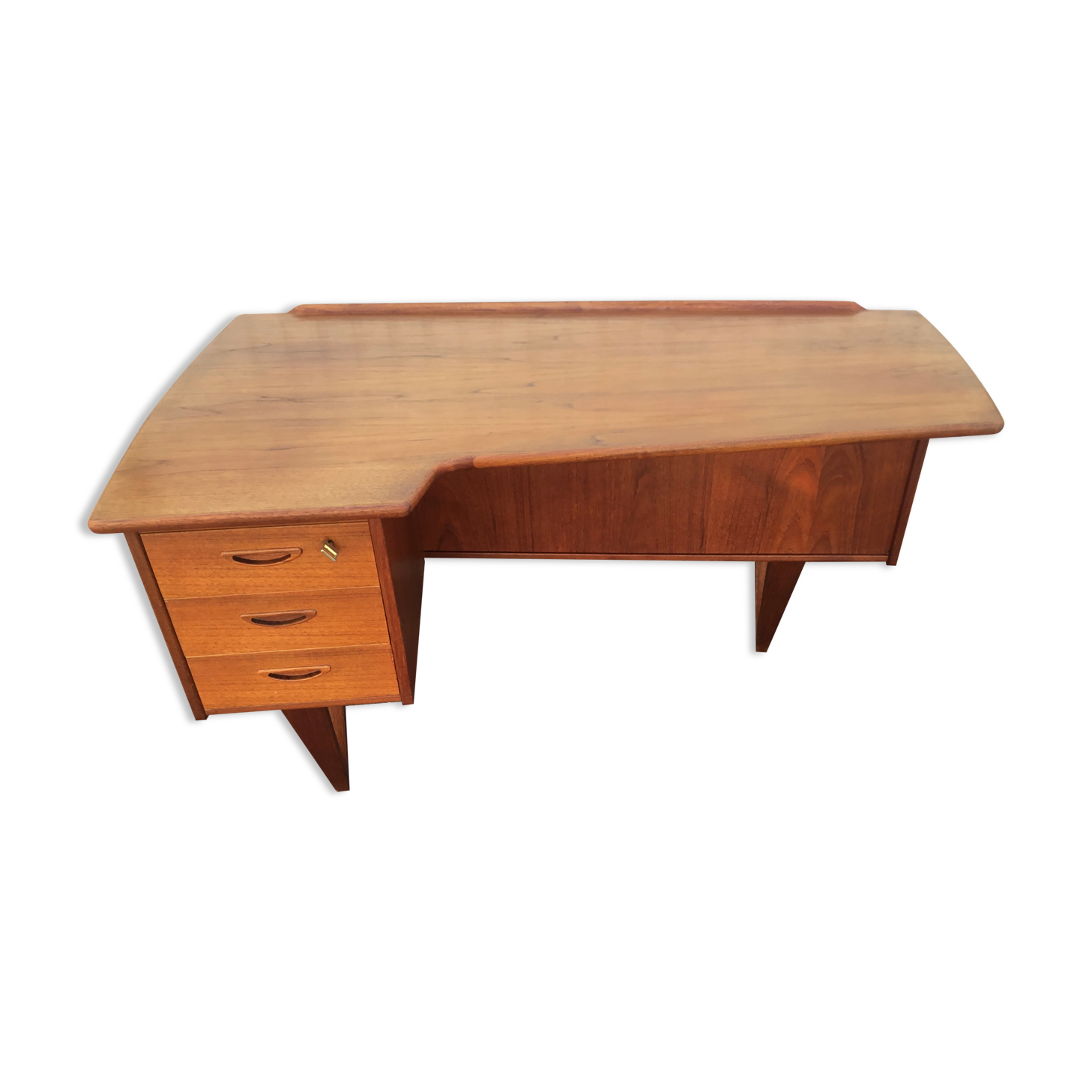 Peter Lovig Nielsen's Scandinavian teak boomerang desk from the 60s