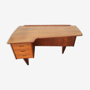 Bureau boomerang scandinave en teck de Peter Lovig Nielsen des années 60