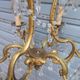 Antique cage chandelier in gilded bronze and crystal, 6 lights / working condition l gau
