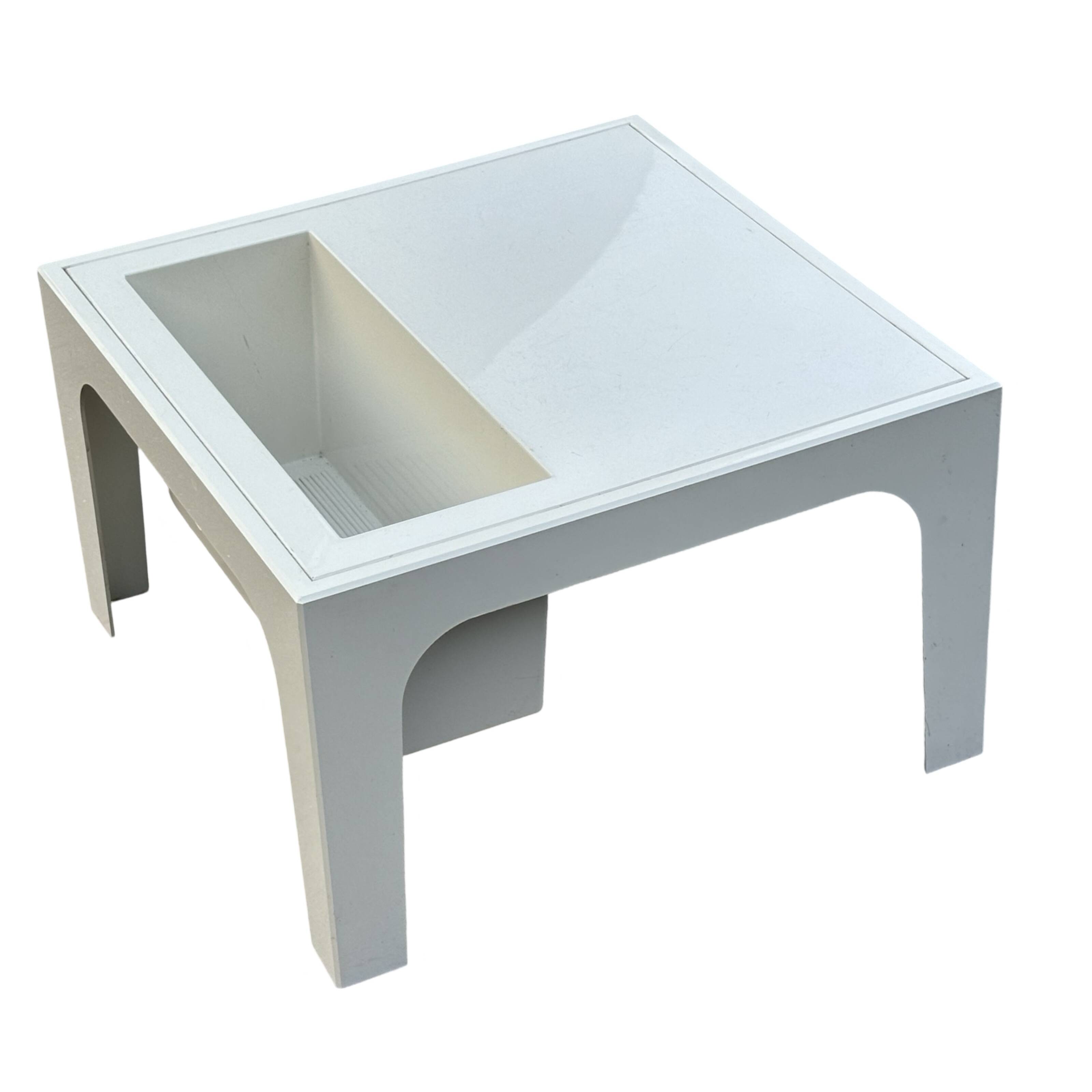 Vintage table with magazine holder, 70s space age