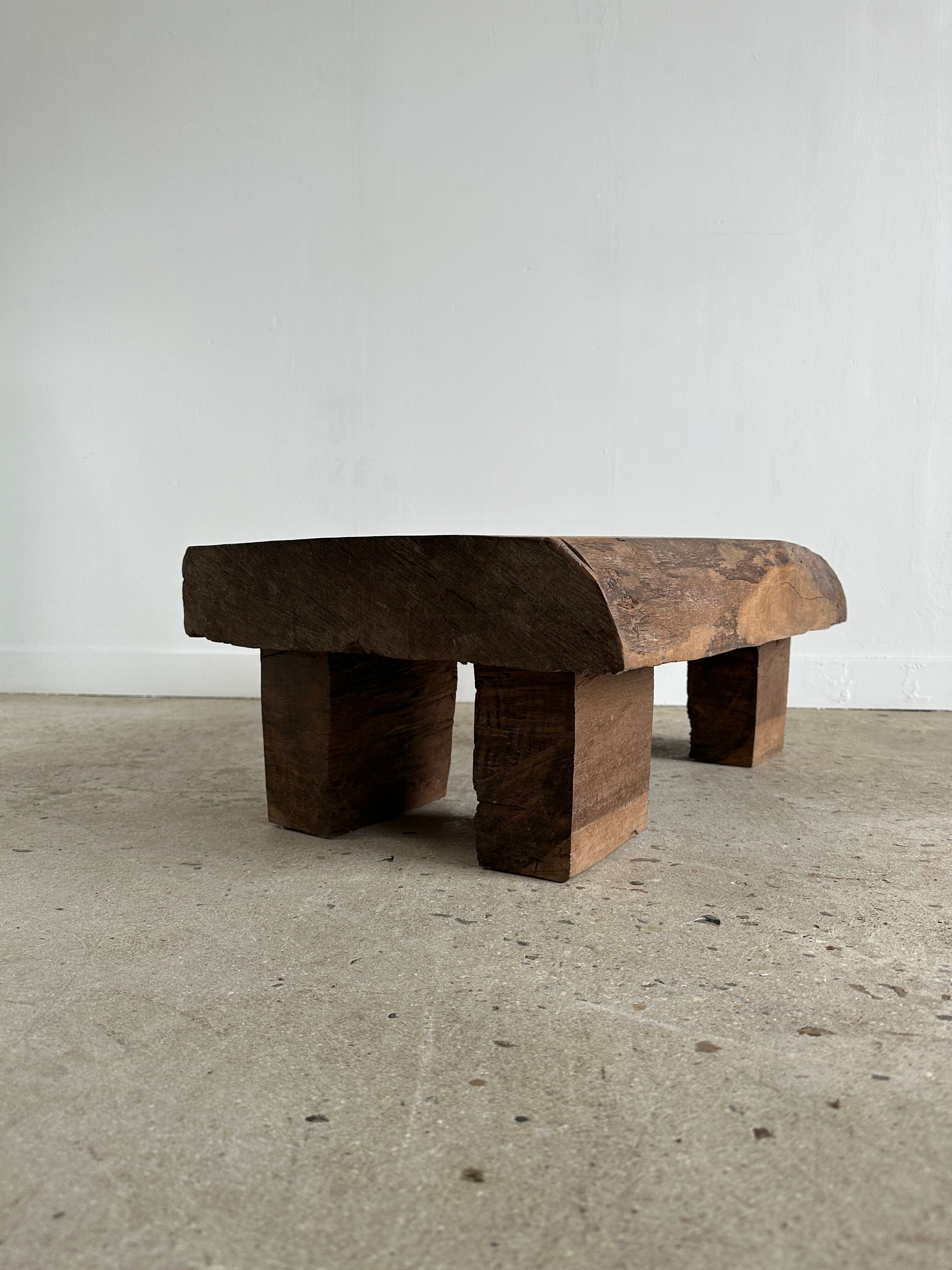 Asian solid wood quadripod brutalist coffee table H30 L81 l42