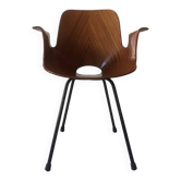 Chaise accoudoir Médéa en bois et métal de Vittorio Nobili pour Fratelli Tagliablue, italie 1950