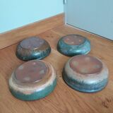 4 assiettes creuses en grès de Bouffioulx signées Maurice Pitot Belgique