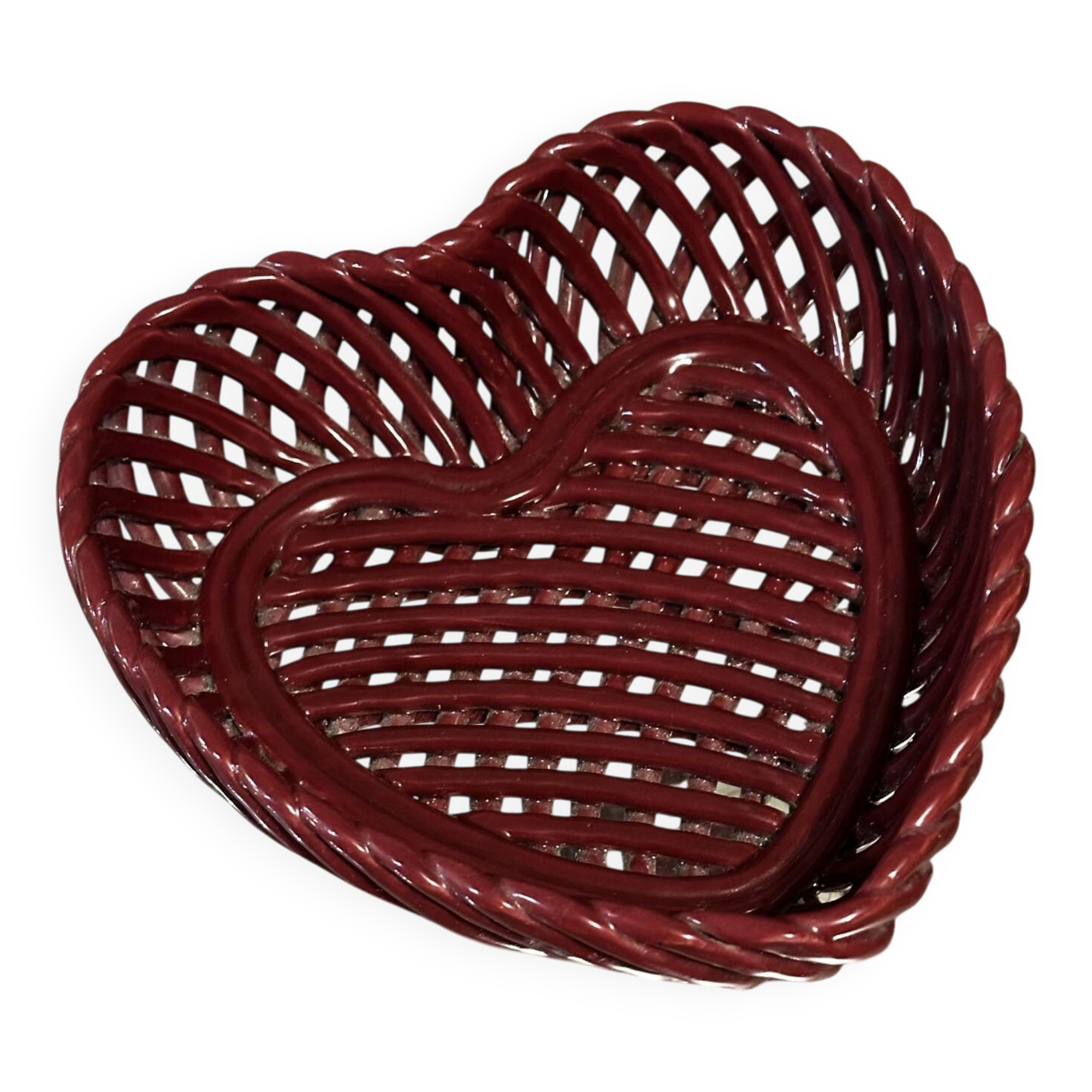 Empty Heart Pocket / Woven Ceramic Centrepiece - 1950s style