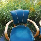 Set of 4 bridge armchairs 1950