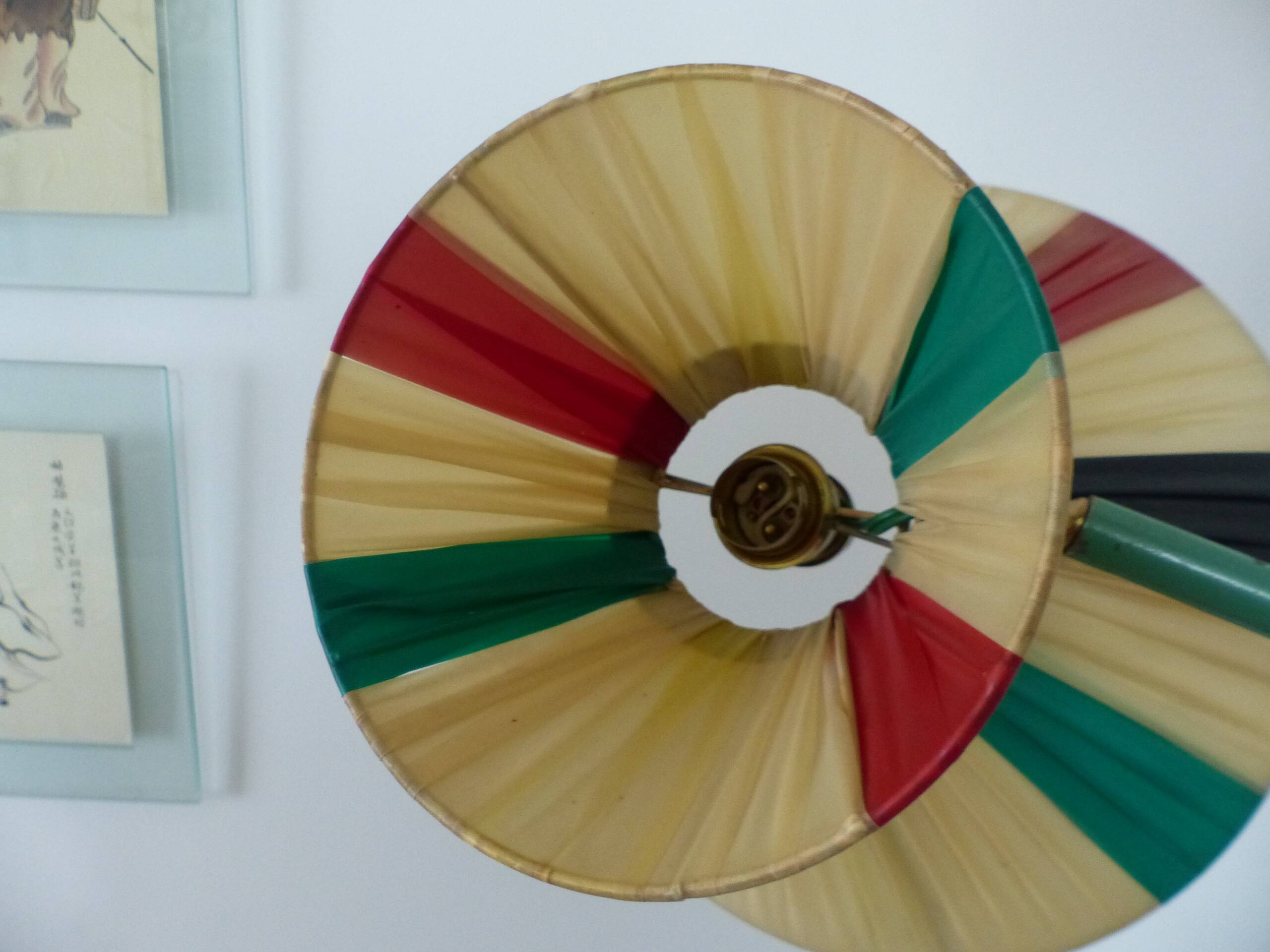 Lampadaire tripode DIABOLO de la Maison LUNEL des années 50 double éclairage