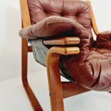 Fauteuils suédois scandinave en cuir des années 1970 par Carl-Henrik Spark pour Ulferts Suède