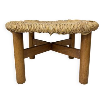 Italian Rush Stool by Lorenzo Forges Davanzati, 1960s