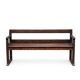 Old wooden bench with backrest and armrests