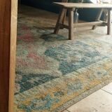 "A frame" bench in solid oak, patinated.