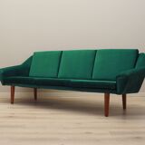 Green velvet sofa, Danish design, 1980s, production: Denmark
