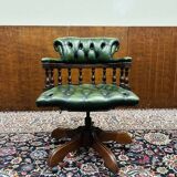 Classic English Green Chesterfield Captain Chair