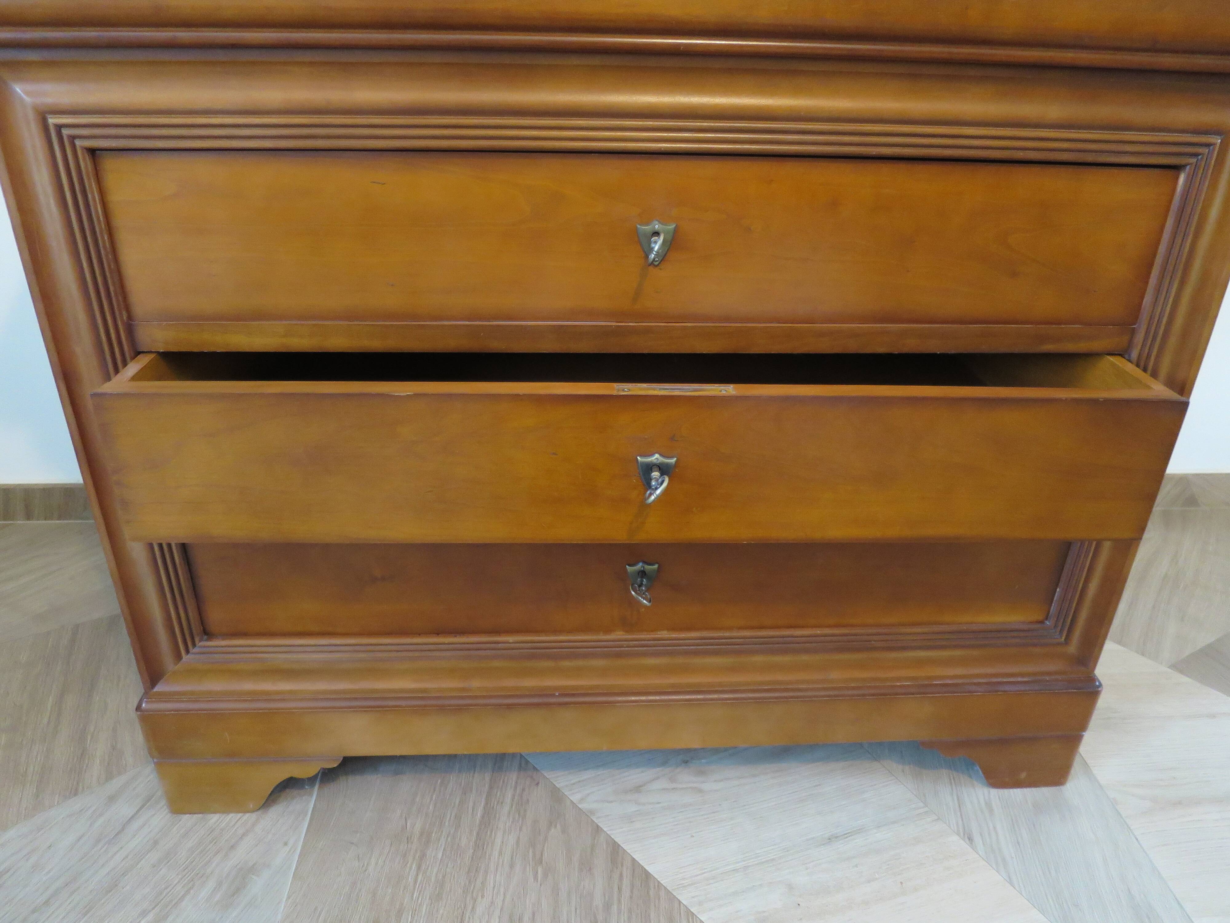 Louis Philippe style cherry wood chest of drawers