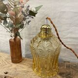 Vintage walking lamp - amber glass globe