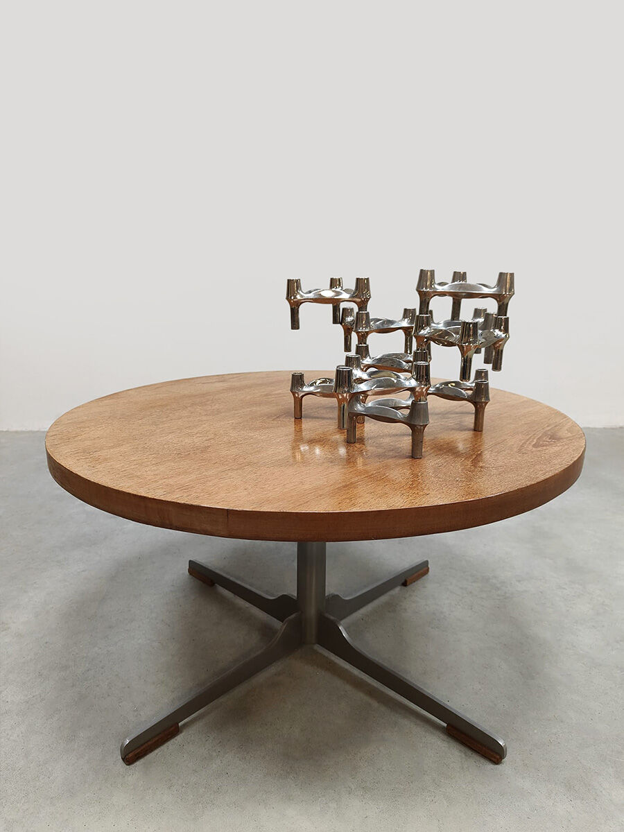 Vintage Dutch design round coffee table side table