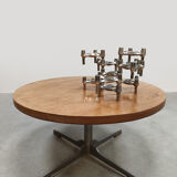 Vintage Dutch design round coffee table side table