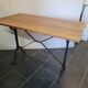 Table bistrot piètement fonte dessus en chêne