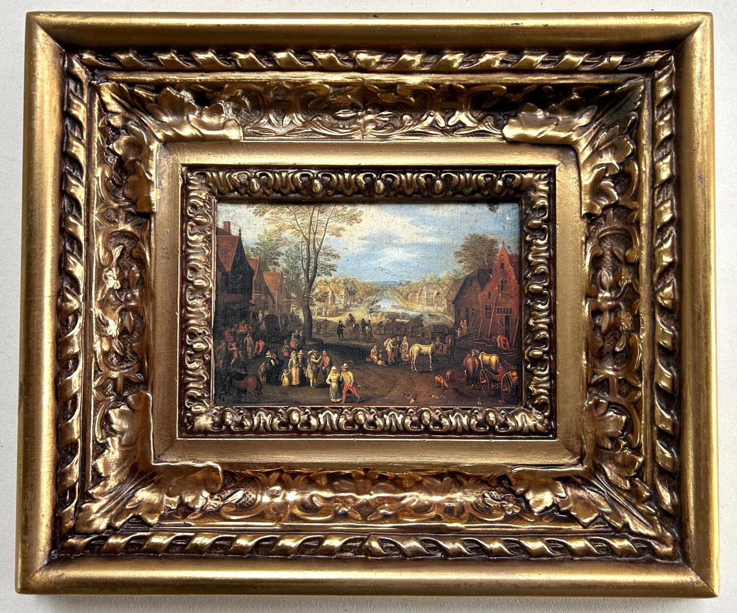 Reproduction sur toile, Belebter Dorfplatz de Jan Brueghel