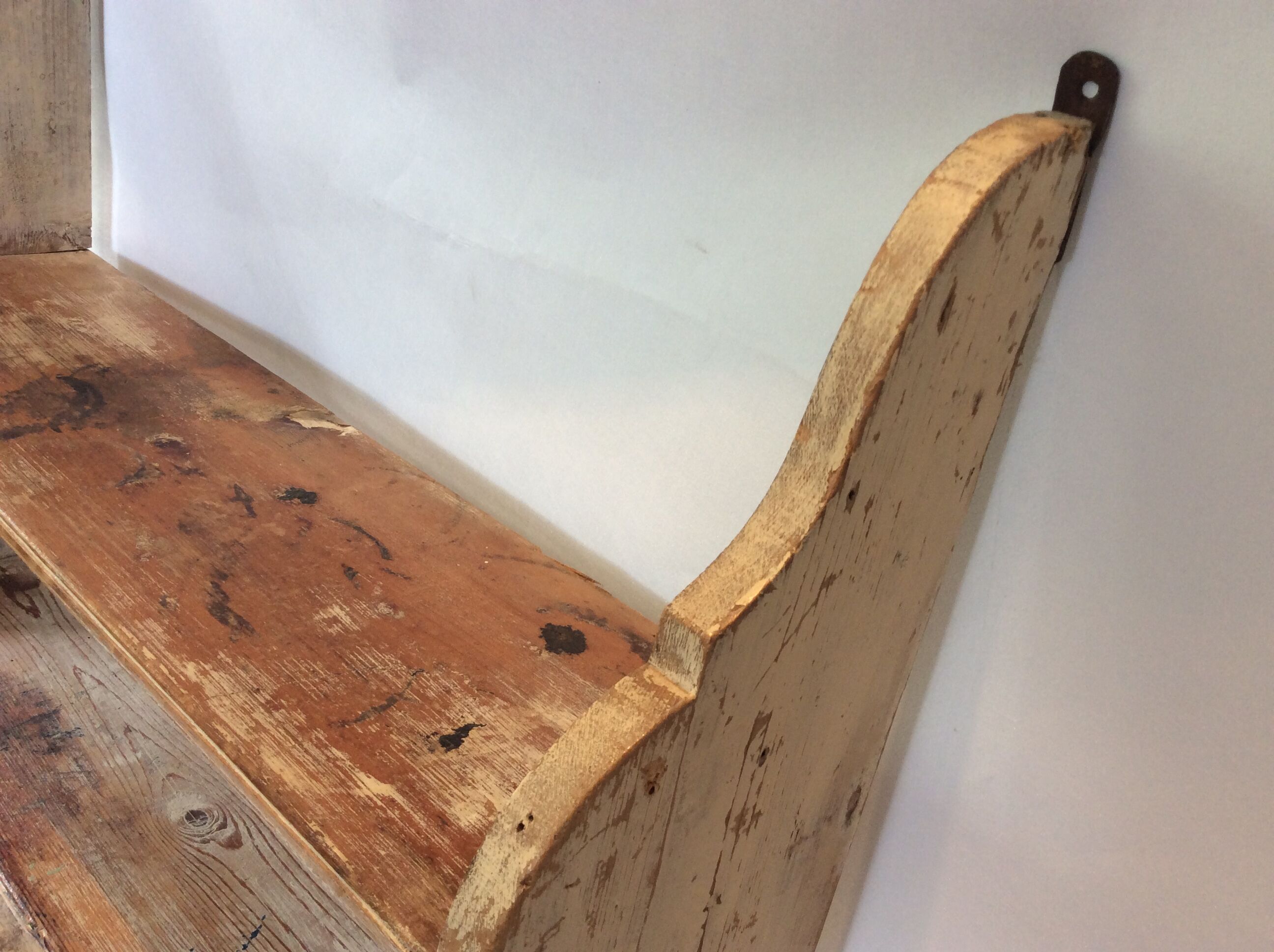 Patinated wooden shelf