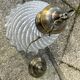 Brass and opaline pendant light, 1980s