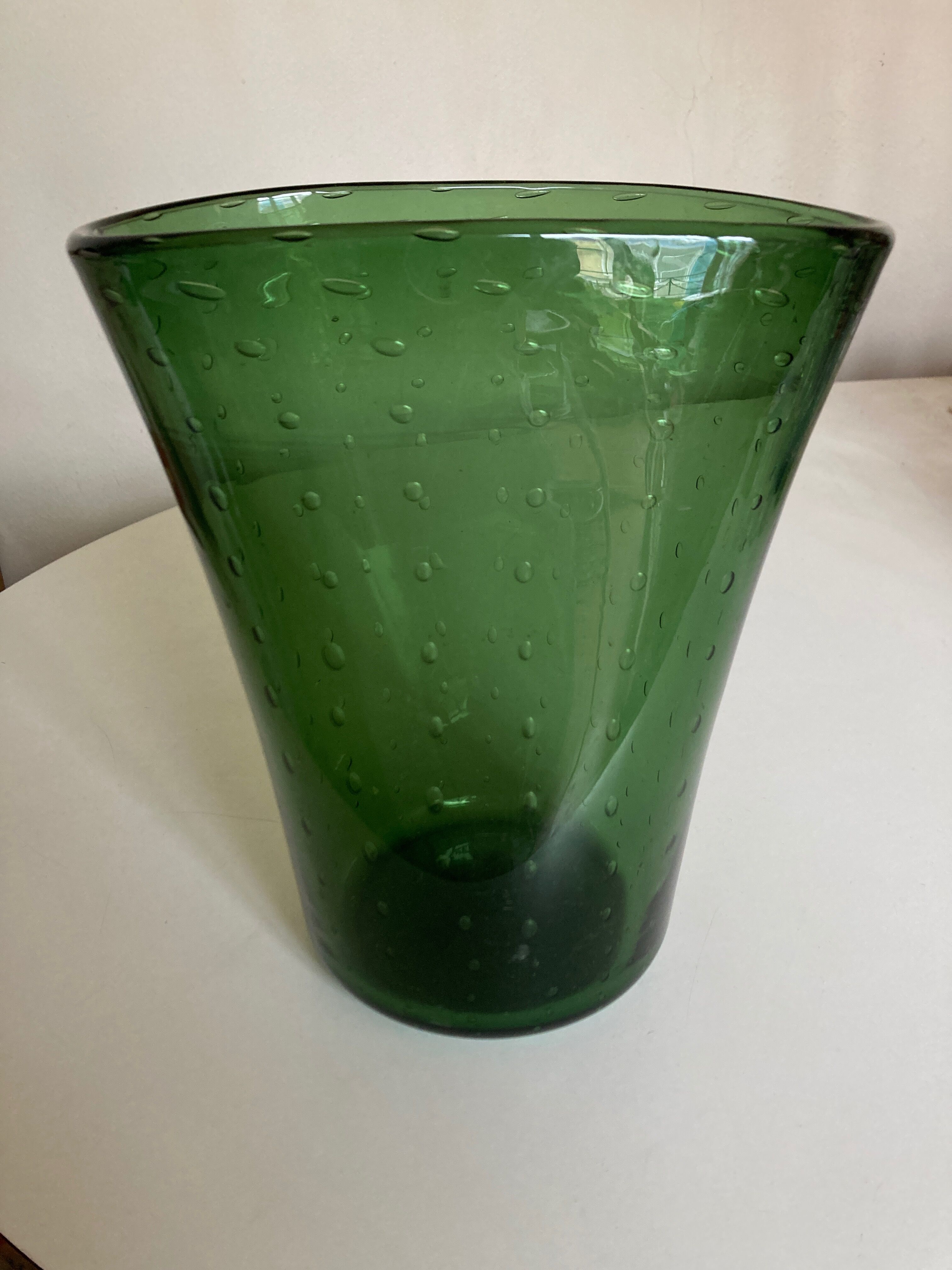 Empoli bubbles blown glass vase 1960
