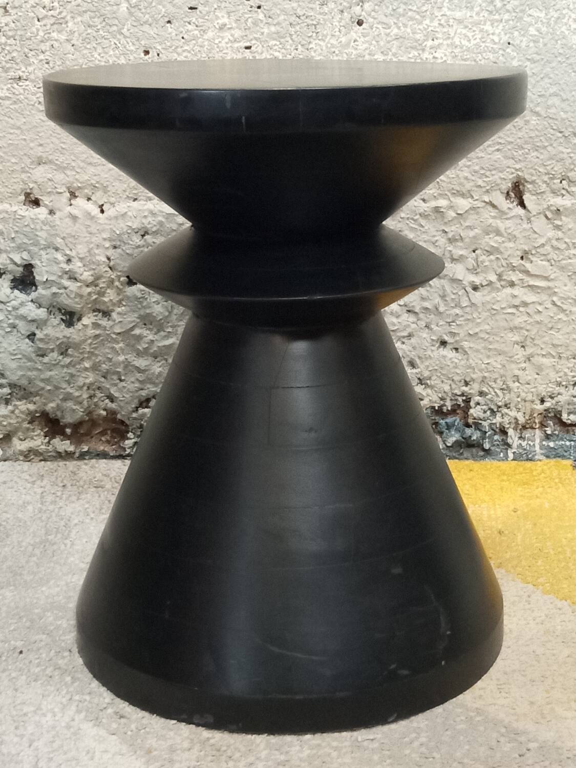 Black solid wood stool