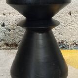 Black solid wood stool