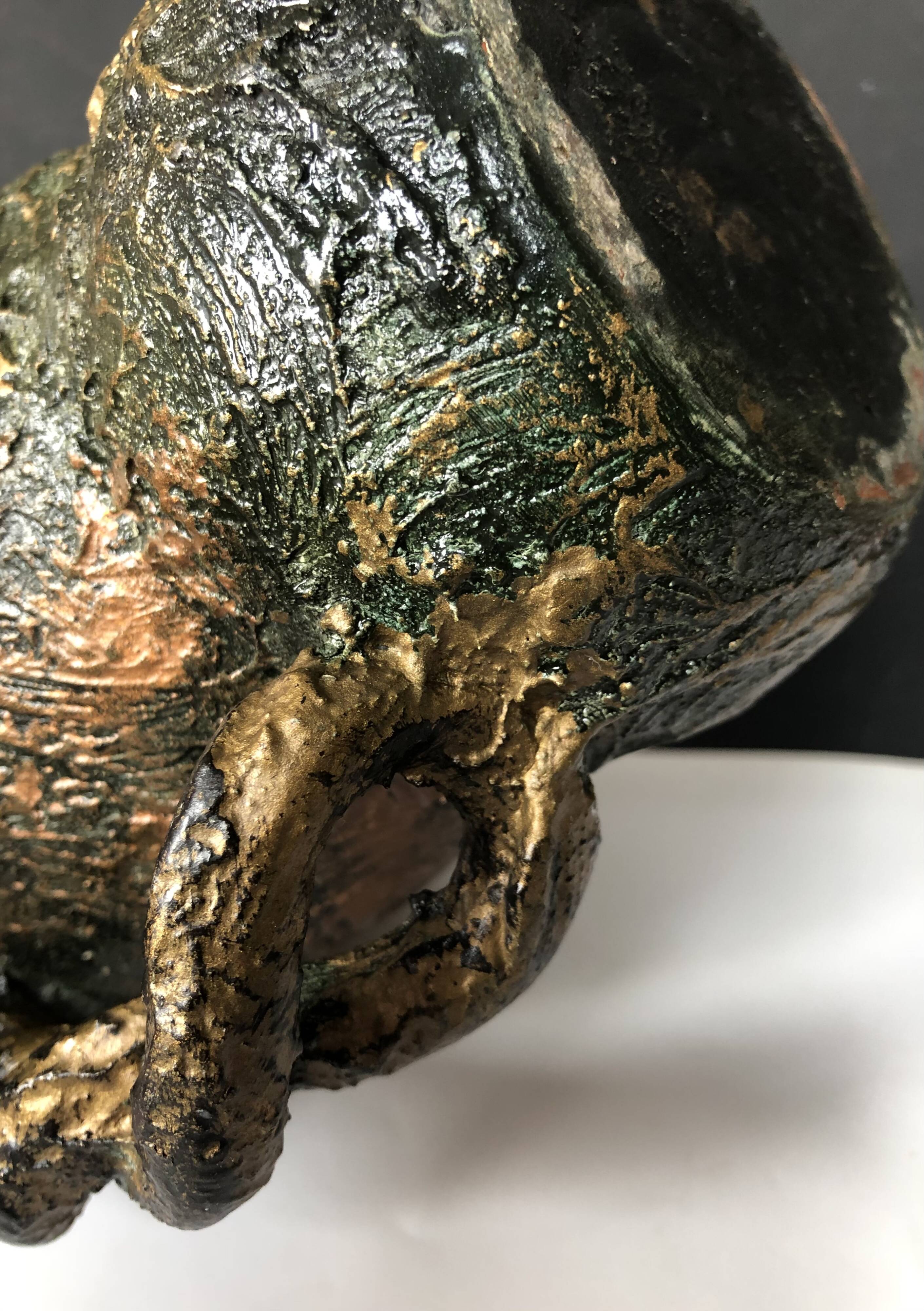 Starry Night pitcher vase with braided handle