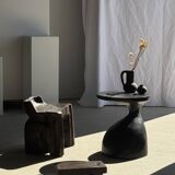 Sexy Neck - Solid wood side table (monoxyle) in organic shape colour