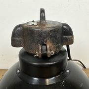 Industrial Bauhaus Black Enamel Pendant Lamp, 1930s