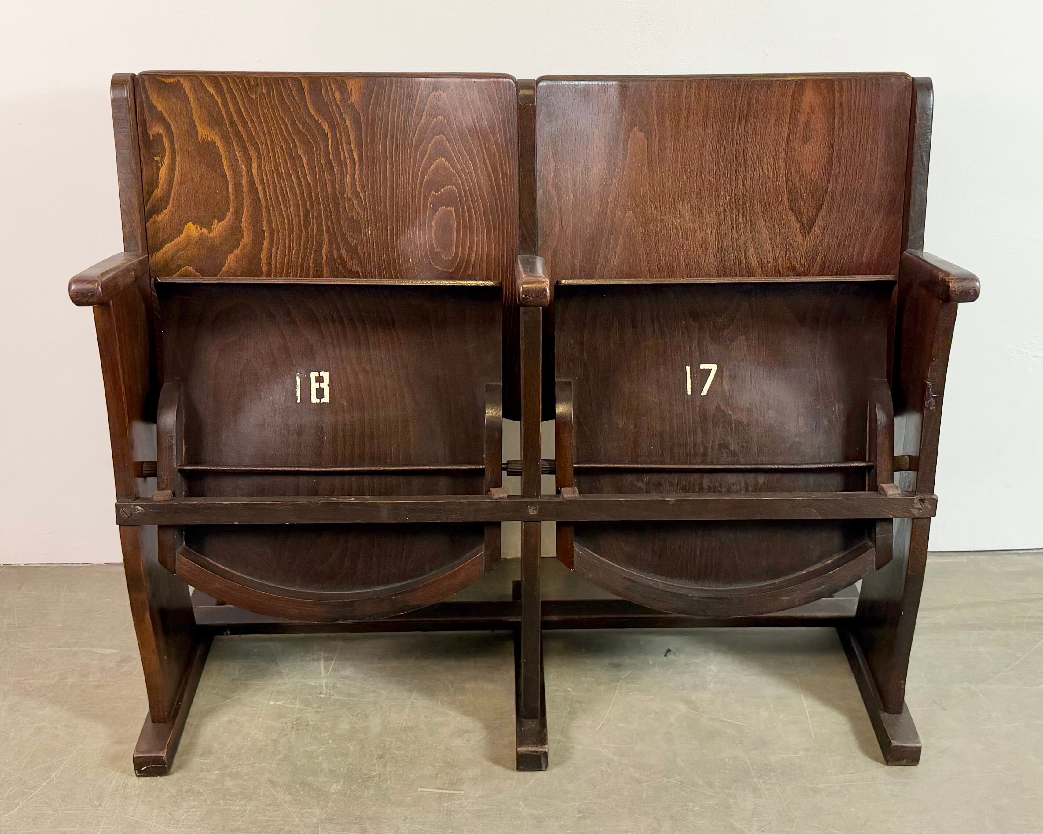 Vintage two-seat cinema bench from ton, 1960s