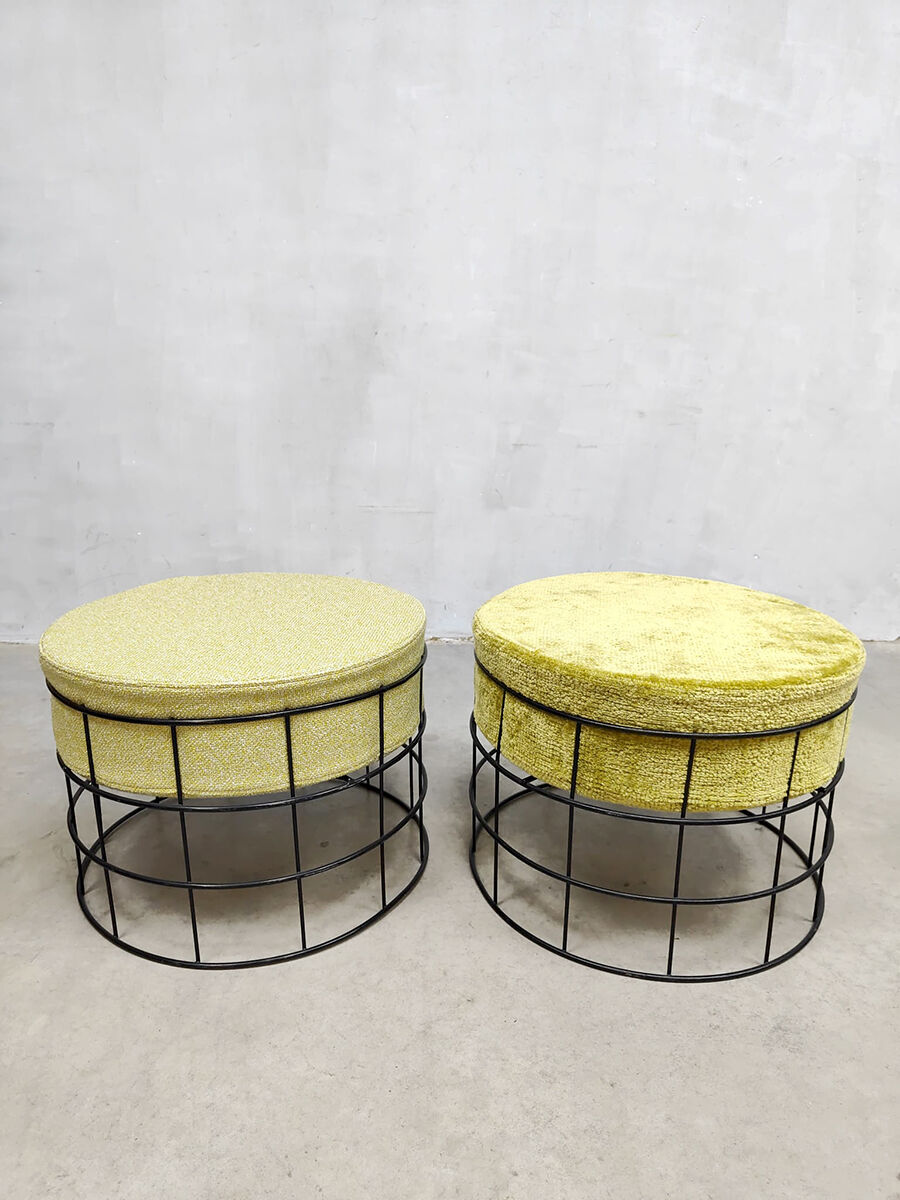 Tabourets et table basse vintage design danois en fil verner panton