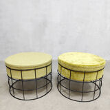 Tabourets et table basse vintage design danois en fil verner panton
