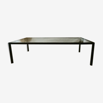 Iron and glass industrial style coffee table