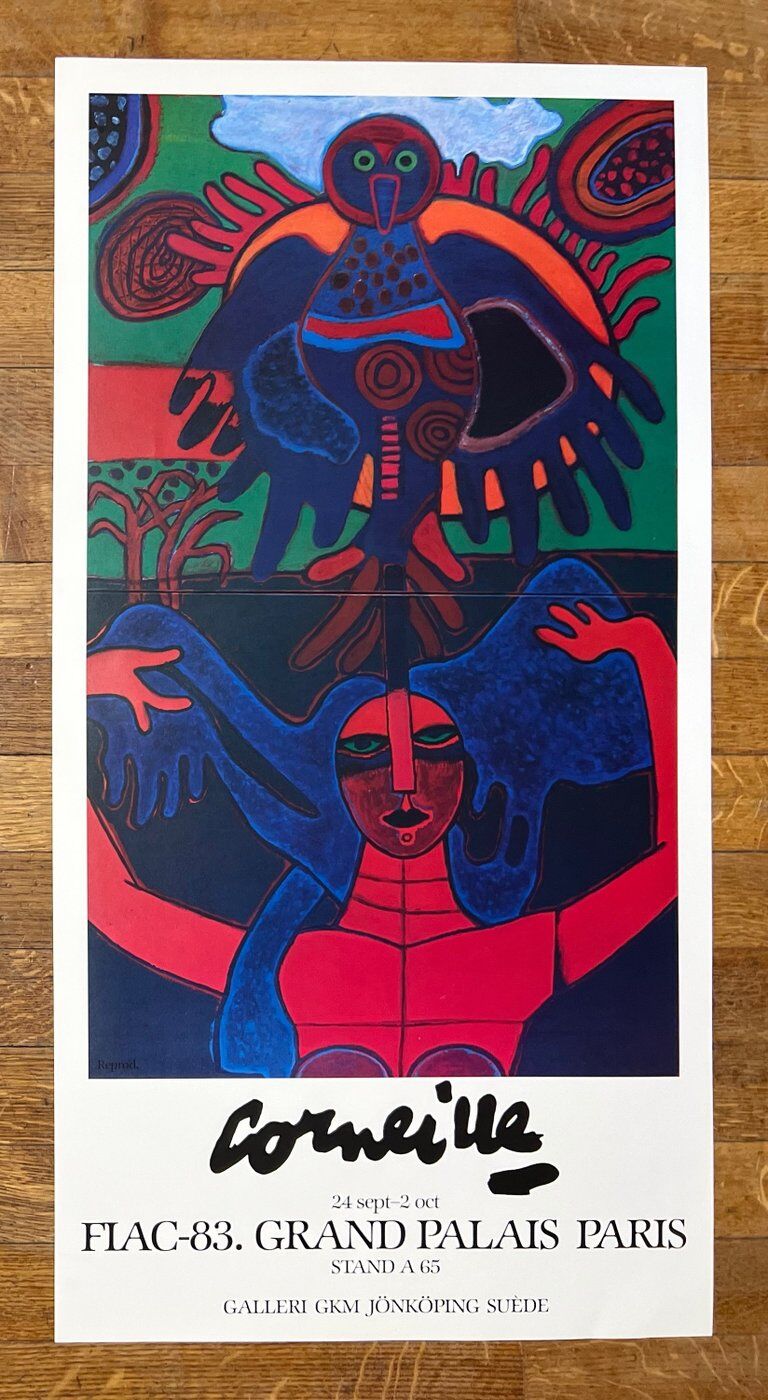 Guillaume Corneille (1922-2010) FIAC 1983 poster, with Atelier Corneille stamp on the back