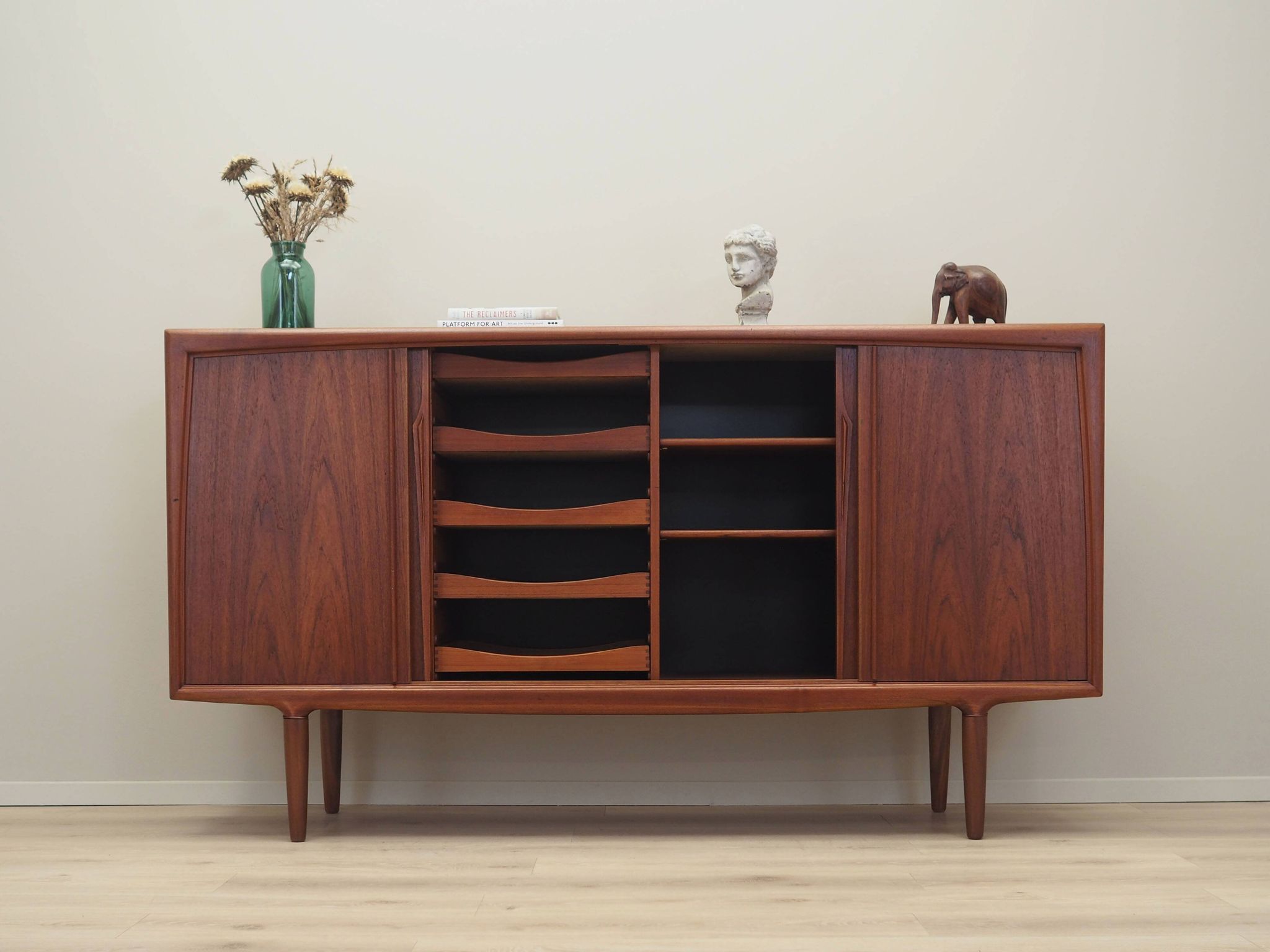 Teak highboard, Danish design, 1960s, production: Omann Jun